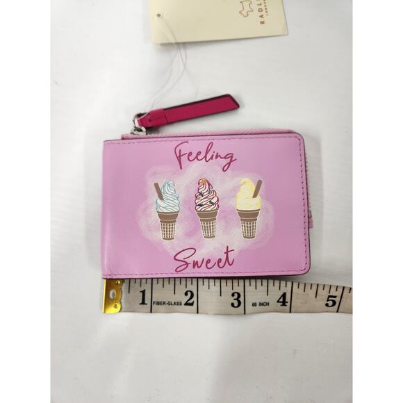 Radley London Feeling Sweet Womens Bright Pink Leather Credit Card Holder/Wallet - Picture 7 of 9